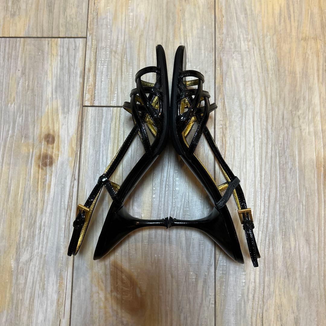 PRADA プラダ　ミュール　35 ブラック　エナメル