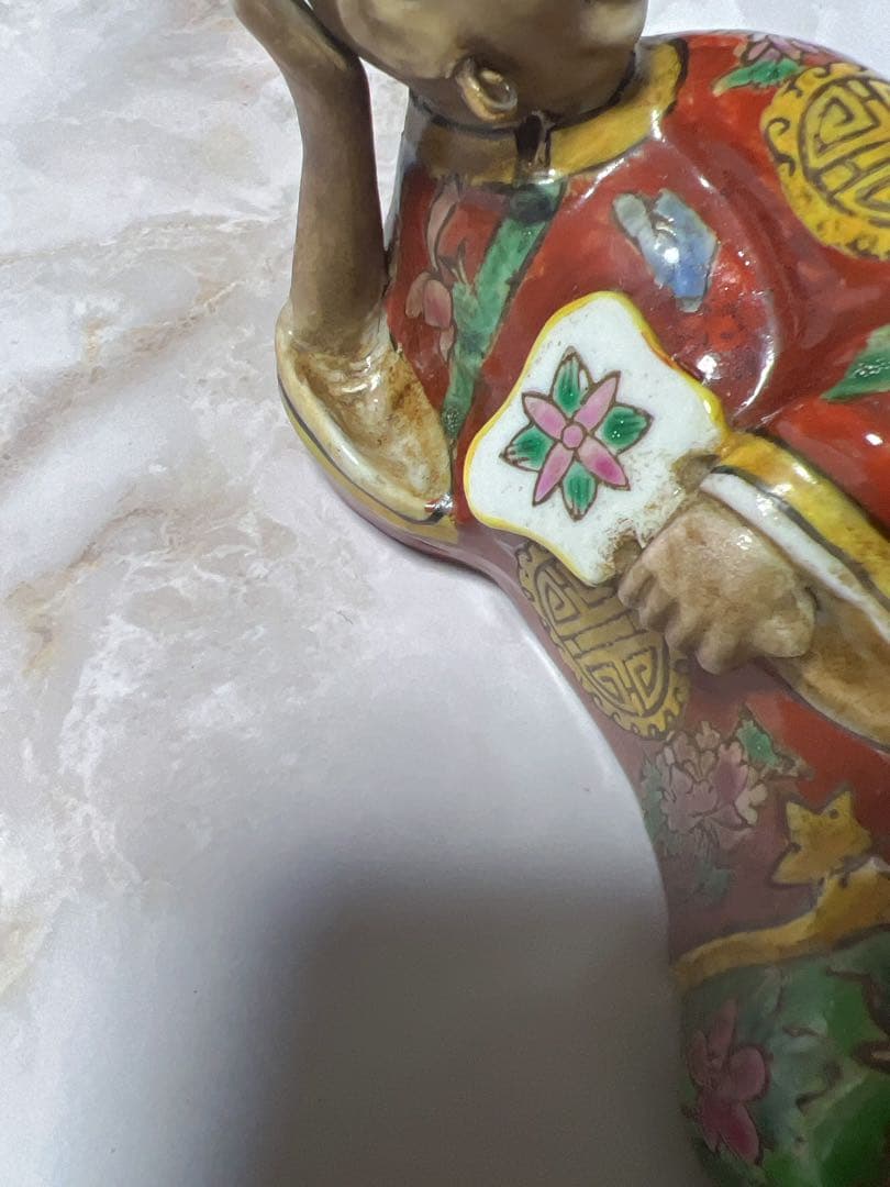 アンティーク　清時代　　置物　 唐物 骨董品 手作り　ハンドメイド　金彩　人形