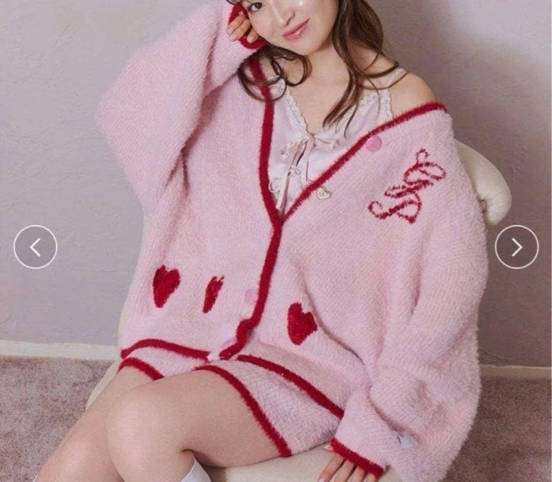 ジェラートピケ ラメフェザーカーディガン【PNK】