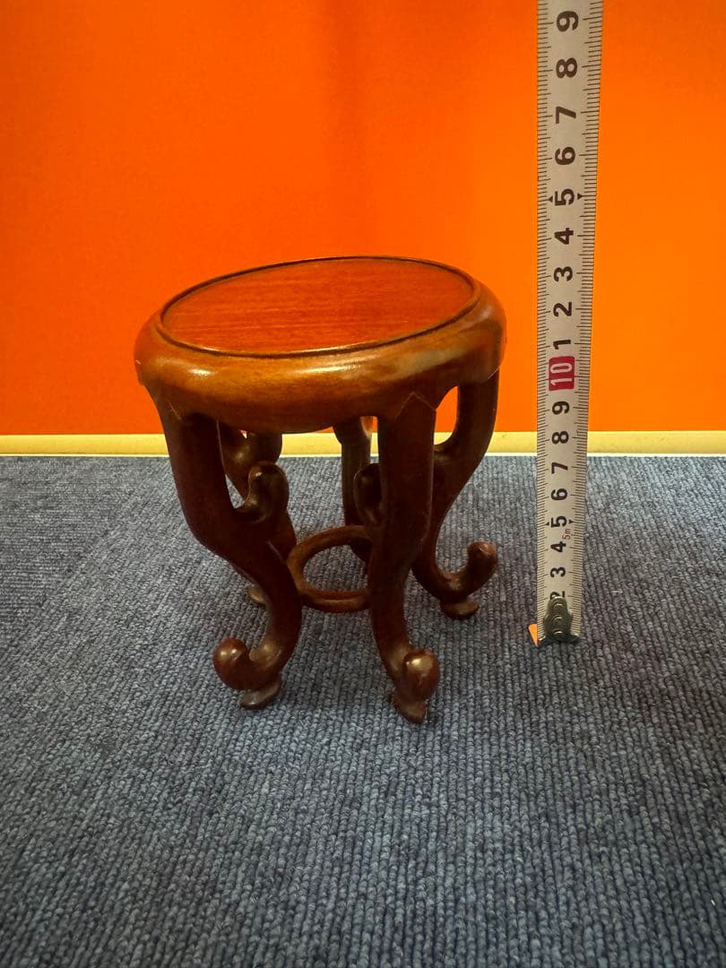 1623 花梨　唐木　天然木　ミニ花台　飾台　香炉台　中国美術