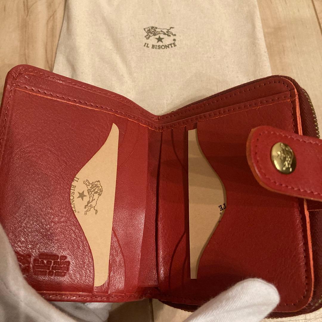 正規品　新品　未使用　イルビゾンテ　レッド　赤　二つ折り　財布　レザー
