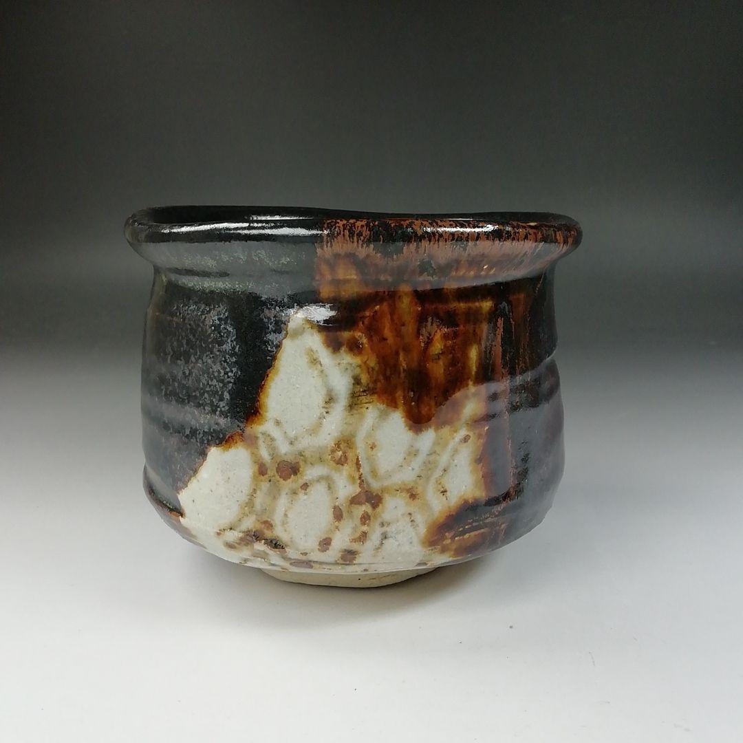 Ｔ５７４　茶碗　『黒織部　茶碗』『白倉窯　伊村彰介』　共箱　抹茶碗　茶道具