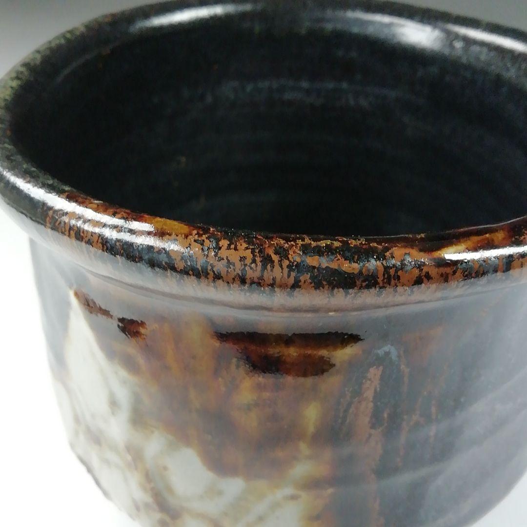 Ｔ５７４　茶碗　『黒織部　茶碗』『白倉窯　伊村彰介』　共箱　抹茶碗　茶道具