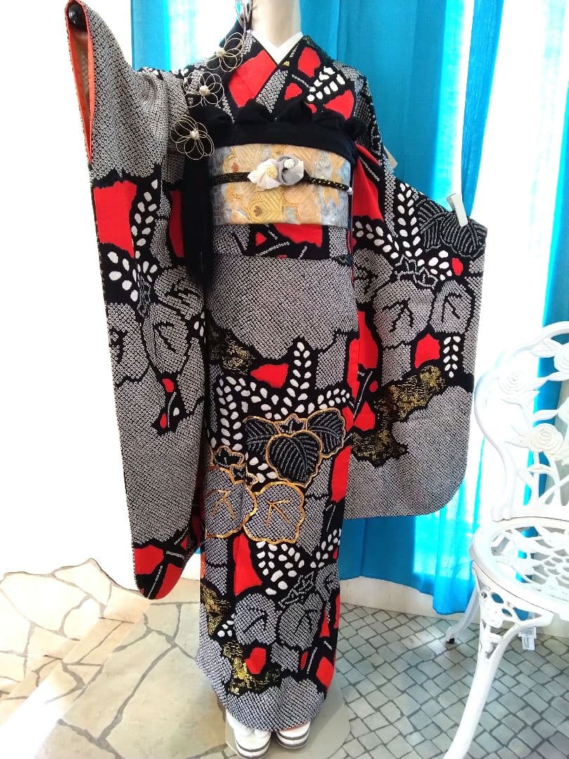 振袖フルセット、正絹総絞り、成人式、重ね衿、帯揚げ帯締め、本佐賀袋帯、襦袢