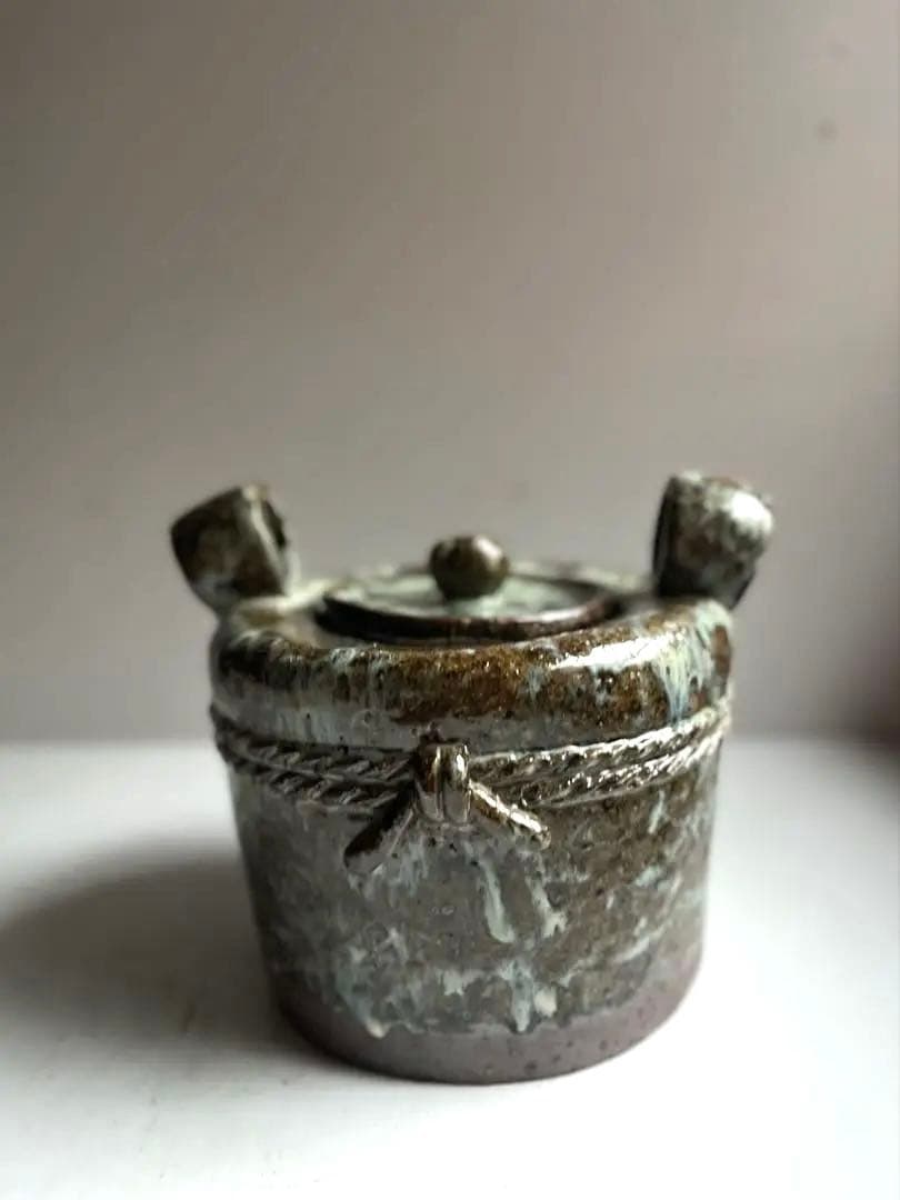 393 田中佐次郎 山瀬窯 斑唐津 水指 唐津焼 茶道 茶道具 未使用 希少