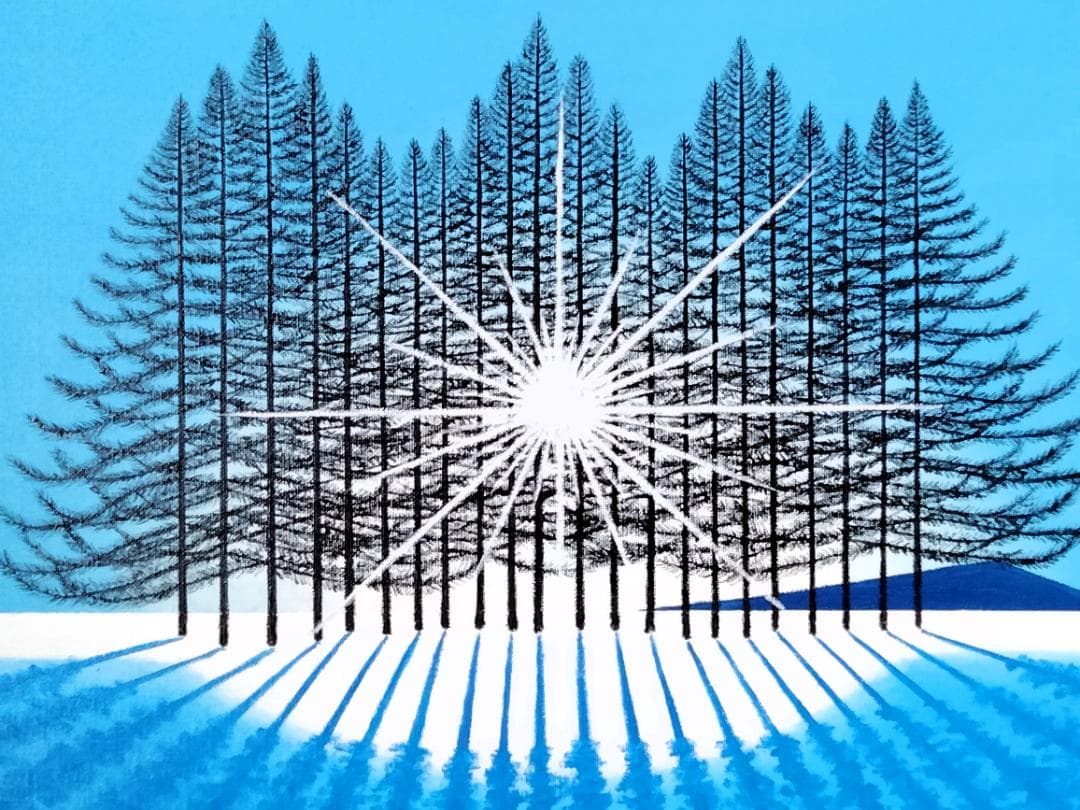 ★まぶしい朝・肉筆油彩画・F6キャンバス