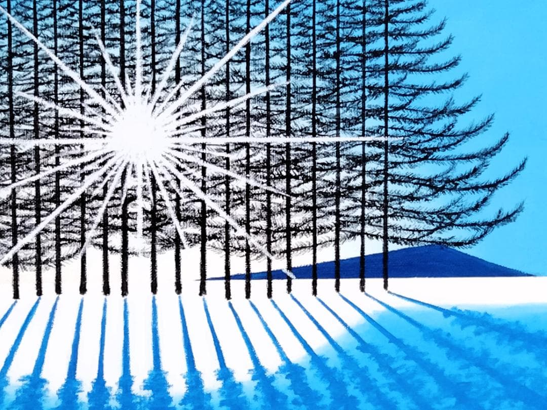 ★まぶしい朝・肉筆油彩画・F6キャンバス