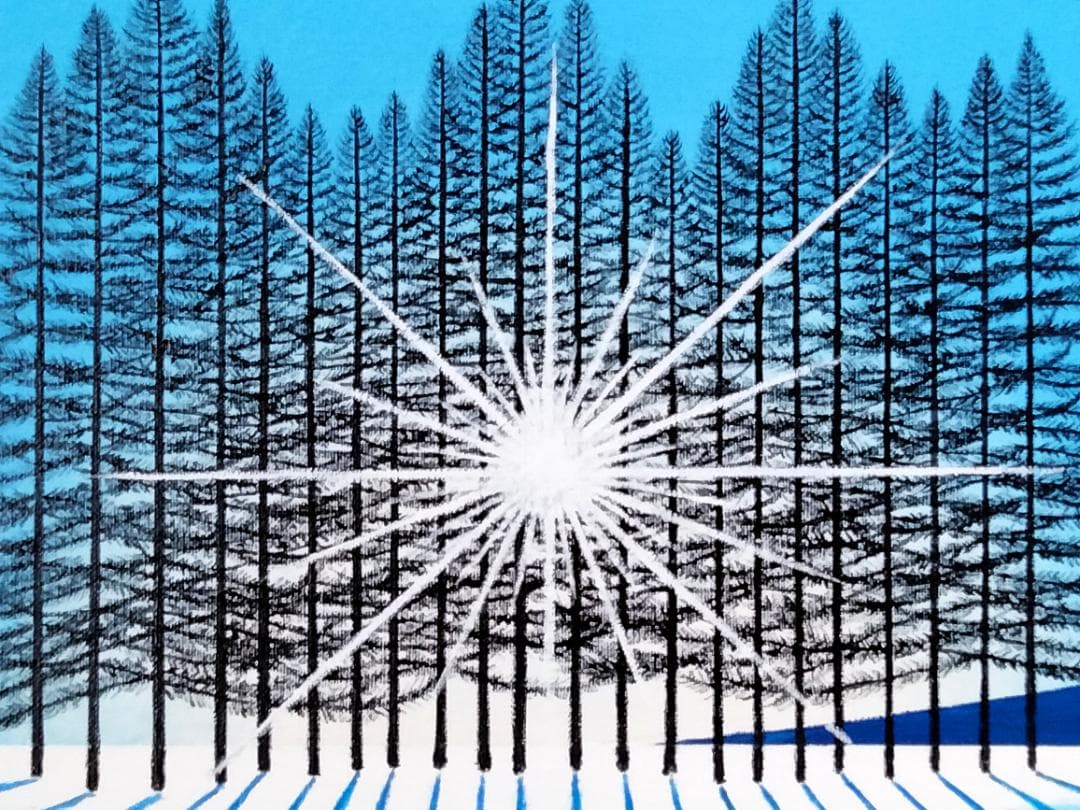 ★まぶしい朝・肉筆油彩画・F6キャンバス