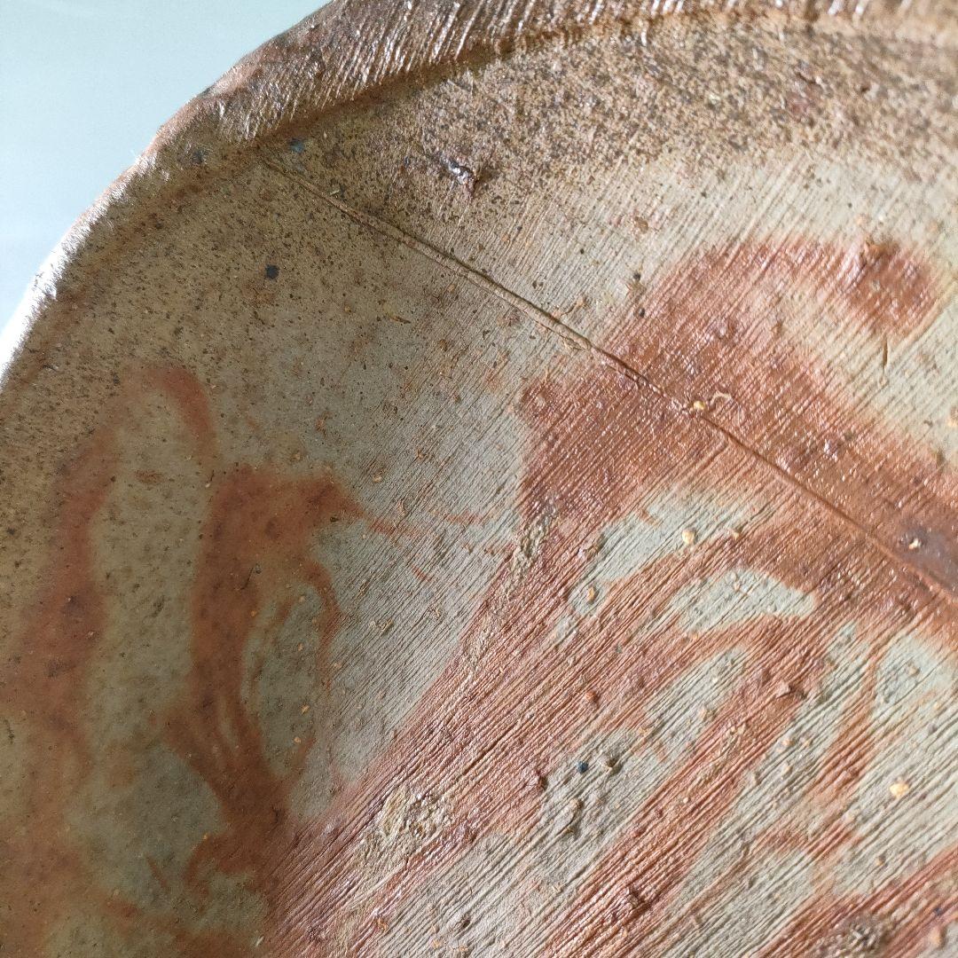 A895-5/備前焼/在銘/平鉢/大鉢/盛鉢/飾鉢/