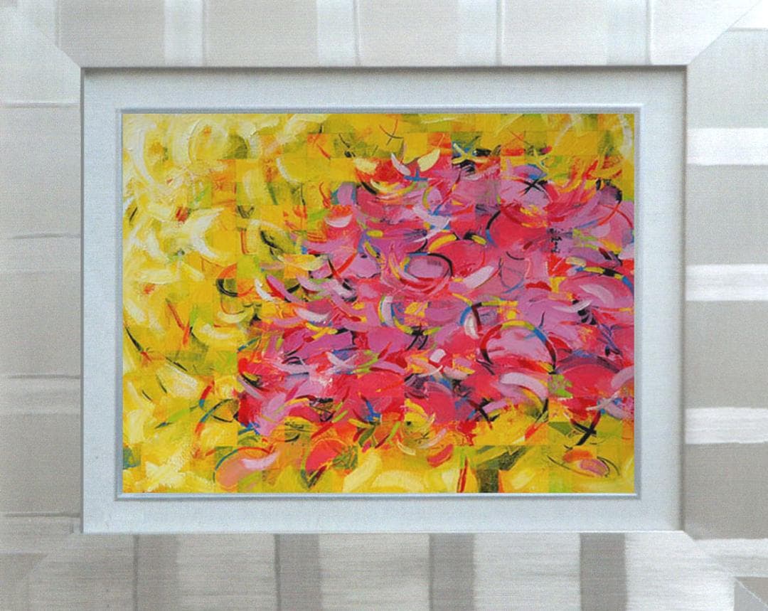 油絵 菅家令子 絵 絵画 インテリア 額付(銀) F4-080711 風景 桜