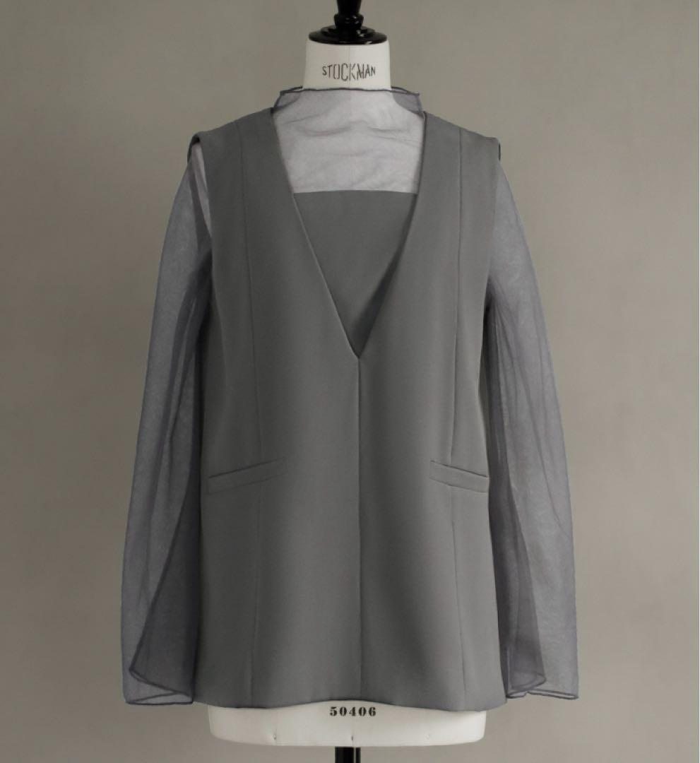 GIRL セットアップ　S グレー　オケージョンドレス　結婚式　パンツドレス