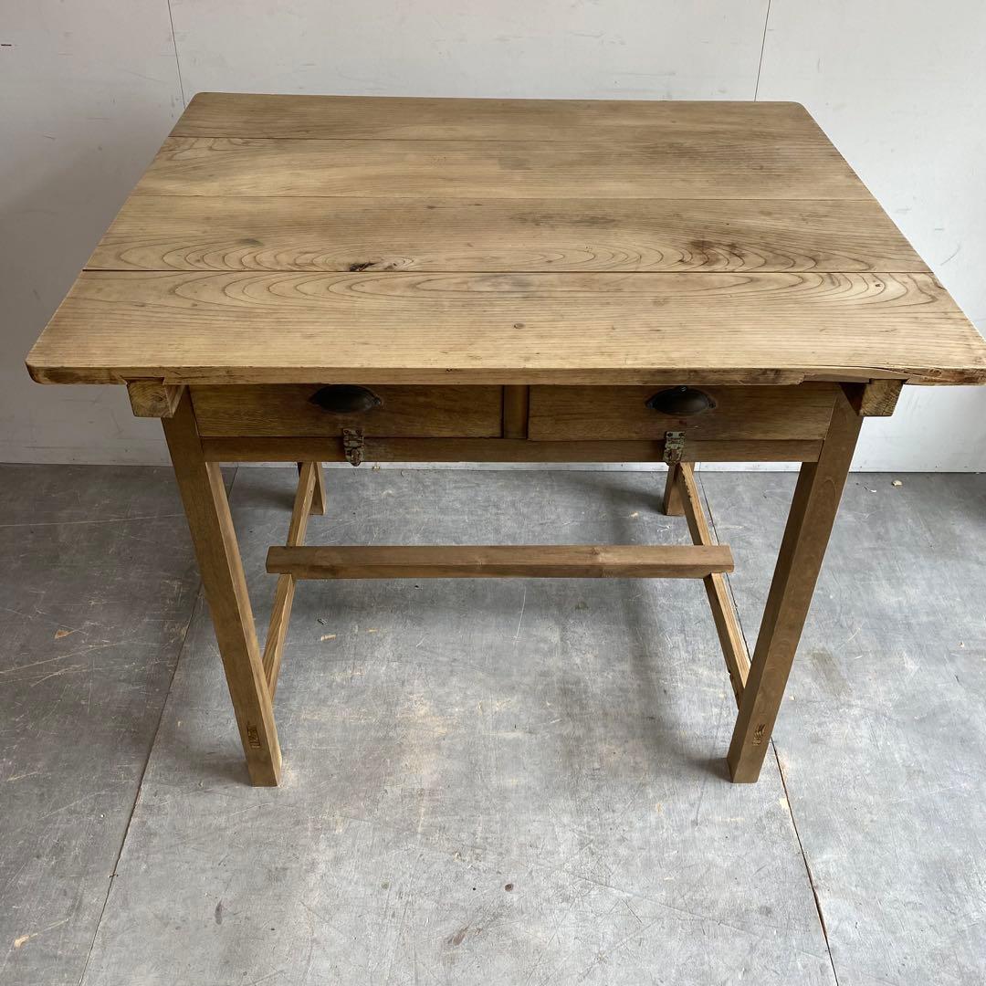 アンティーク 机 テーブル デスク 無垢材 無塗装 z414