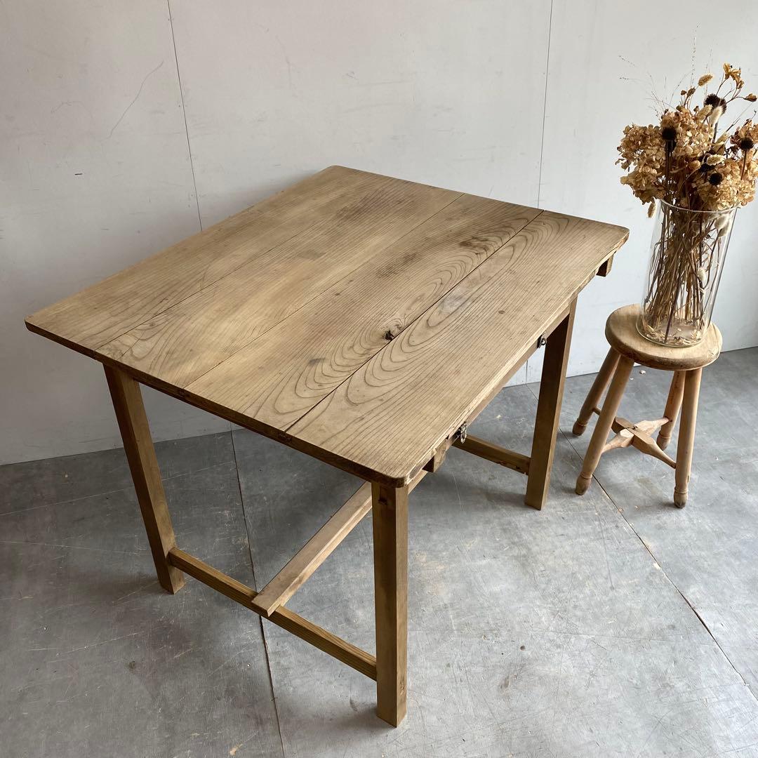 アンティーク 机 テーブル デスク 無垢材 無塗装 z414