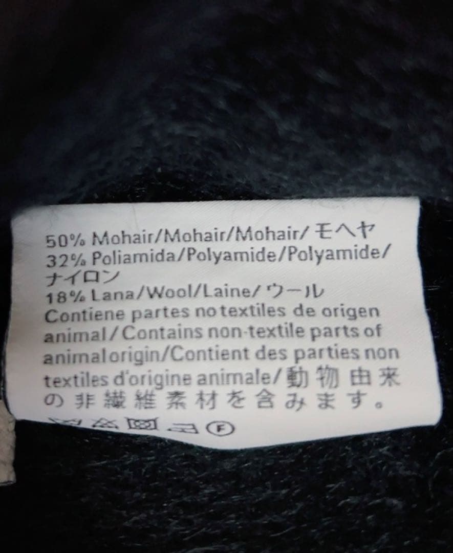 ロエベ　LOEWE ニット帽　黒　ブラック　モヘヤ50%ウール18%