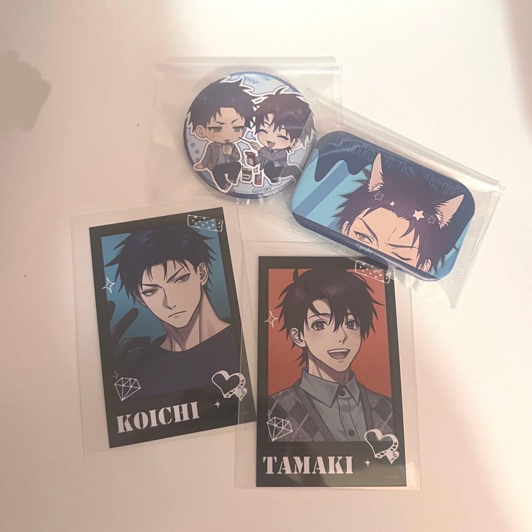 灰色のアルカディア 亨一 チェキ風ブロマイド 缶バッジ セット