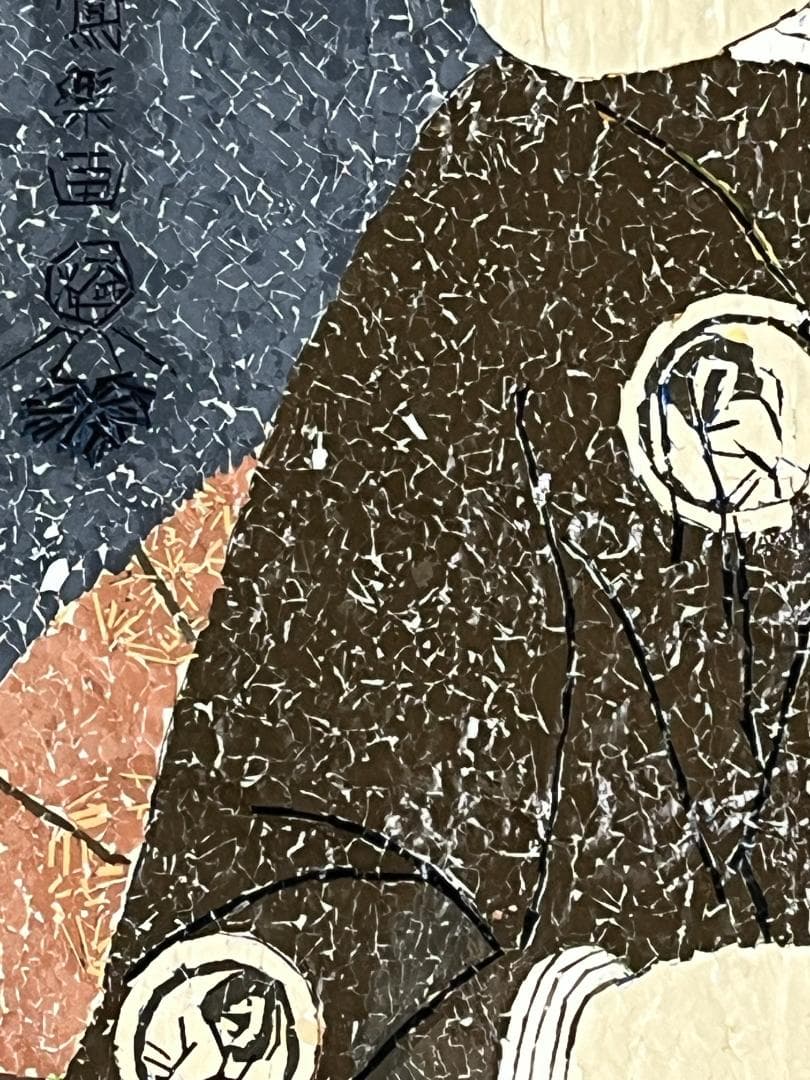 【浮世絵貼り絵アート】東洲斎写楽オマージュ／三代坂東彦三郎の鷺坂左内／和モダン