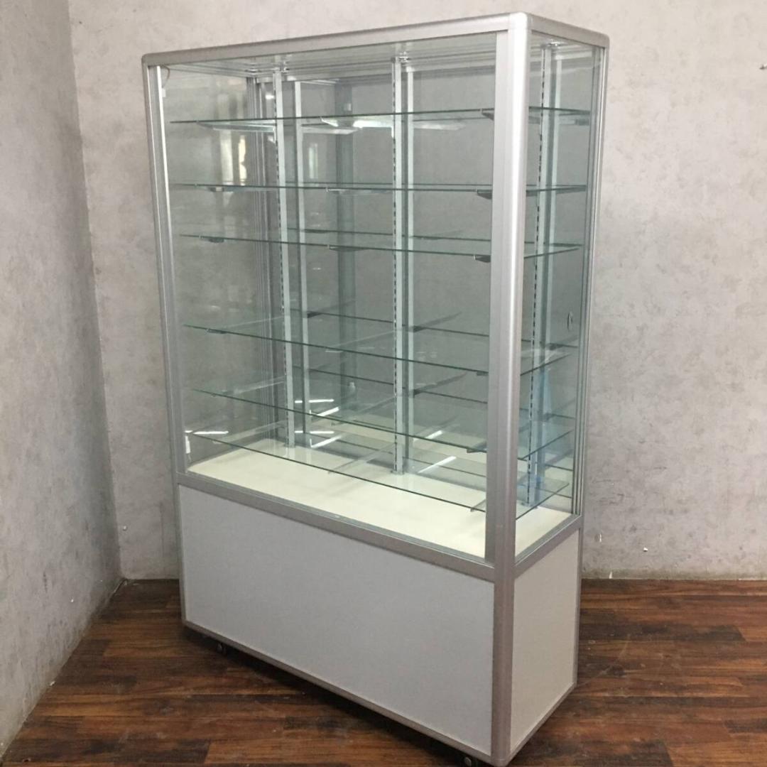 業務用 ガラスショーケース 照明付 W120×D45×H183cm ショーケース