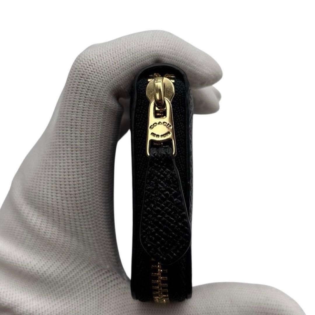 美品◎ コーチ ケース 小銭入れ ラウンドジップ YKK刻印 黒 レザー