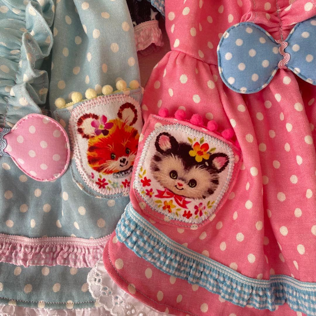 レトロアニマルポッケ　チュニック　ワンピース　∞TuTu∞  犬服ハンドメイド