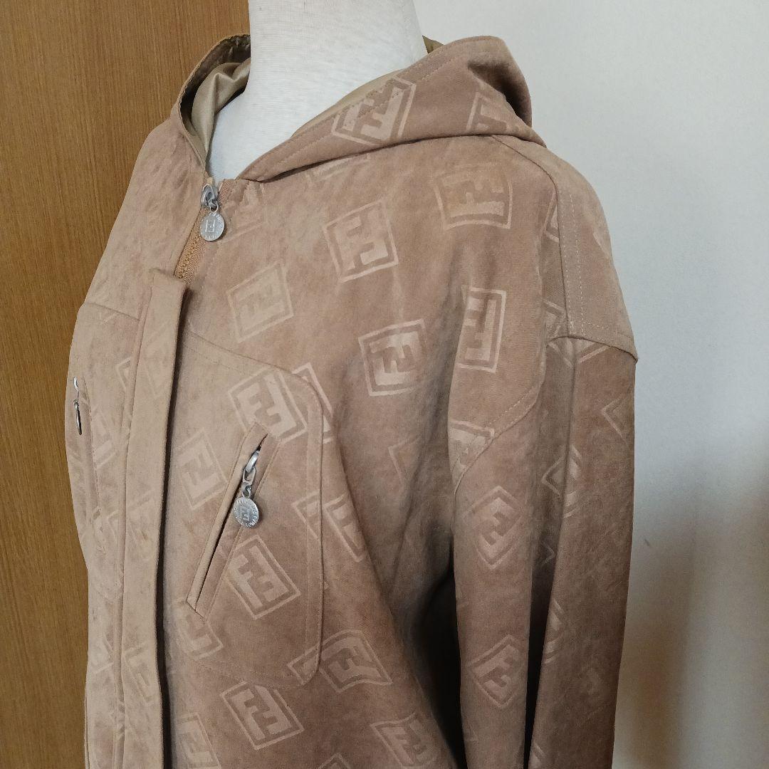 FENDI フェンディ ベージュ ヴィンテージ フード付き モノグラムジャケット