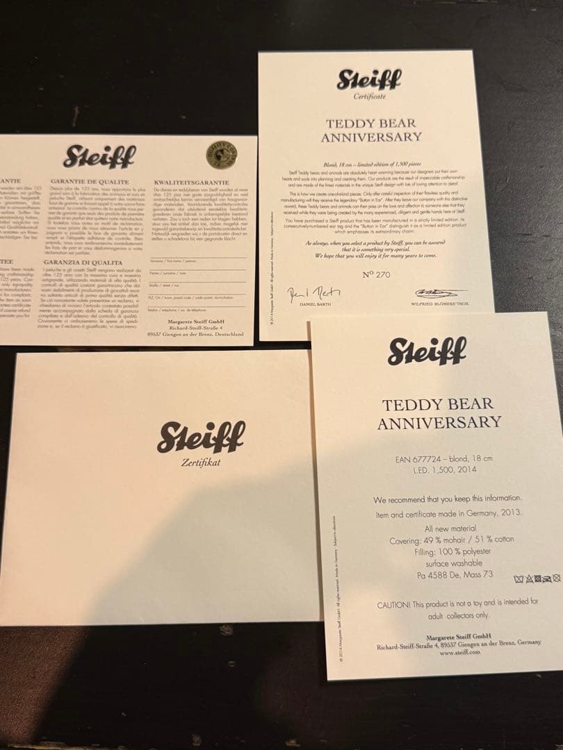 Steiff BMW テディベア レーシングスーツ