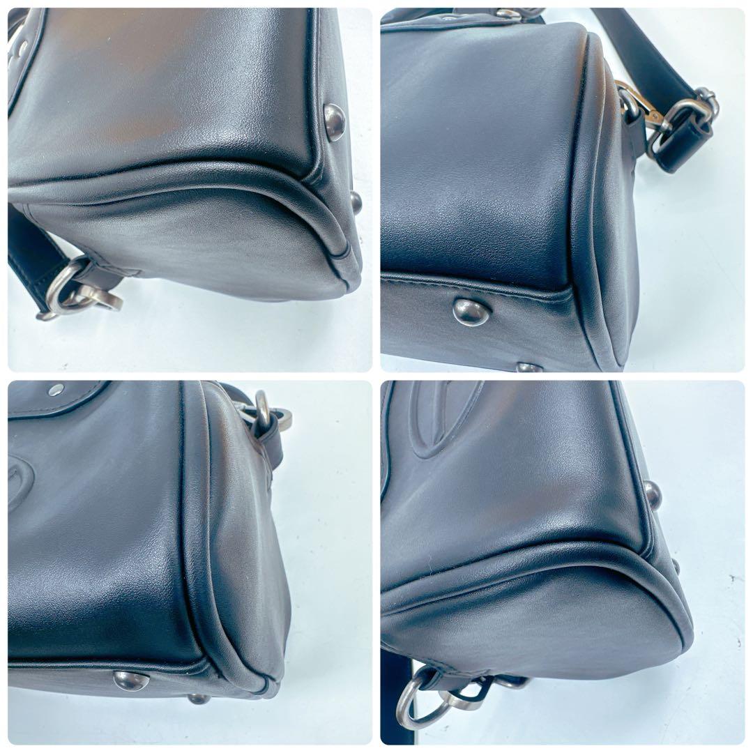 ディーゼル　MERI 2way ミニボストンバッグ　1DR ロゴエンボス　黒