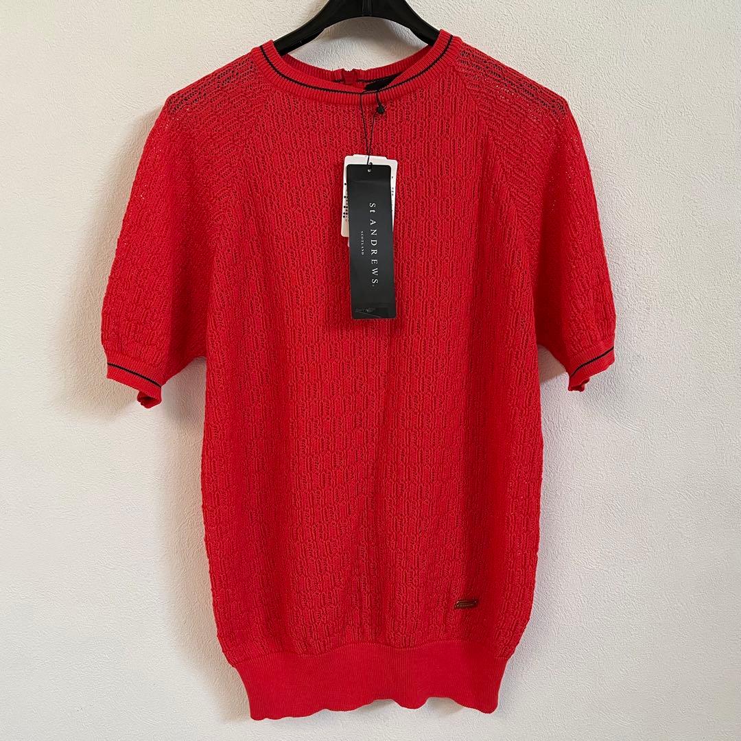 新品　St ANDREWS セントアンドリュース 半袖シアーニット　S 日本製