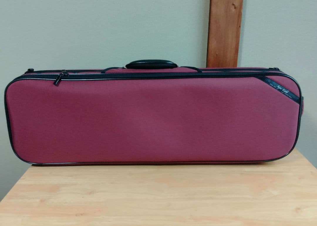 スーパーライト　4/4バイオリンケース　四角赤　バーガンディ