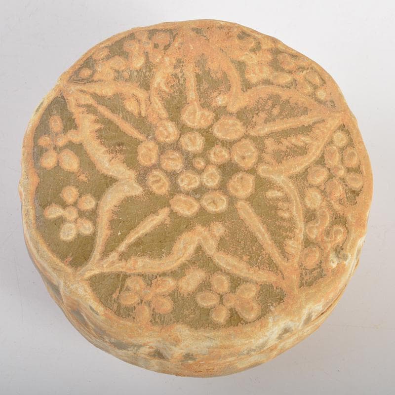 中国　越州窯青磁　花文　蓋物　盒子　N　7292E