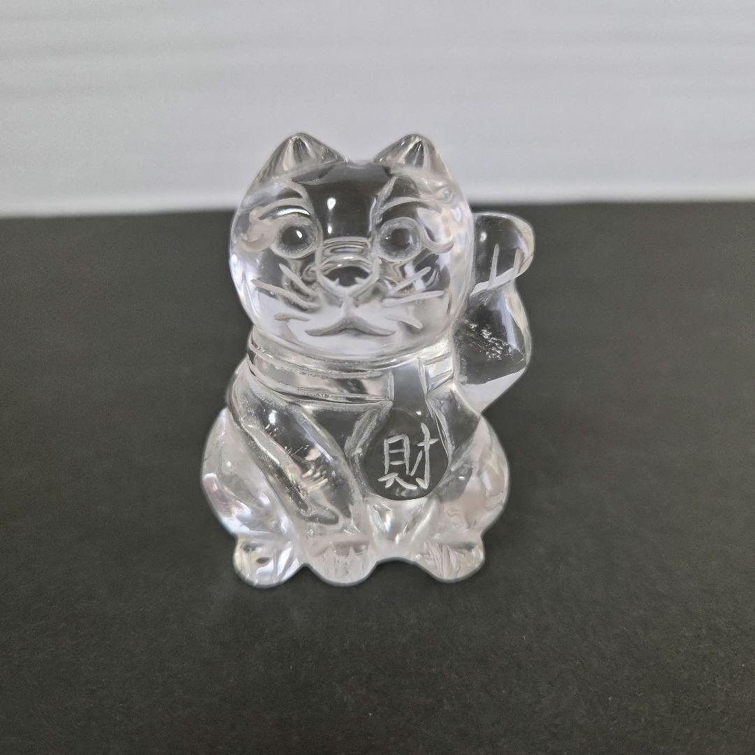 水晶　招き猫　大中小　３個セット