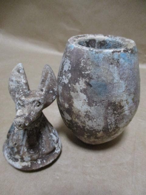 古代エジプト　ミイラ　カポノス壺　箱付き　超貴重　Q91-2