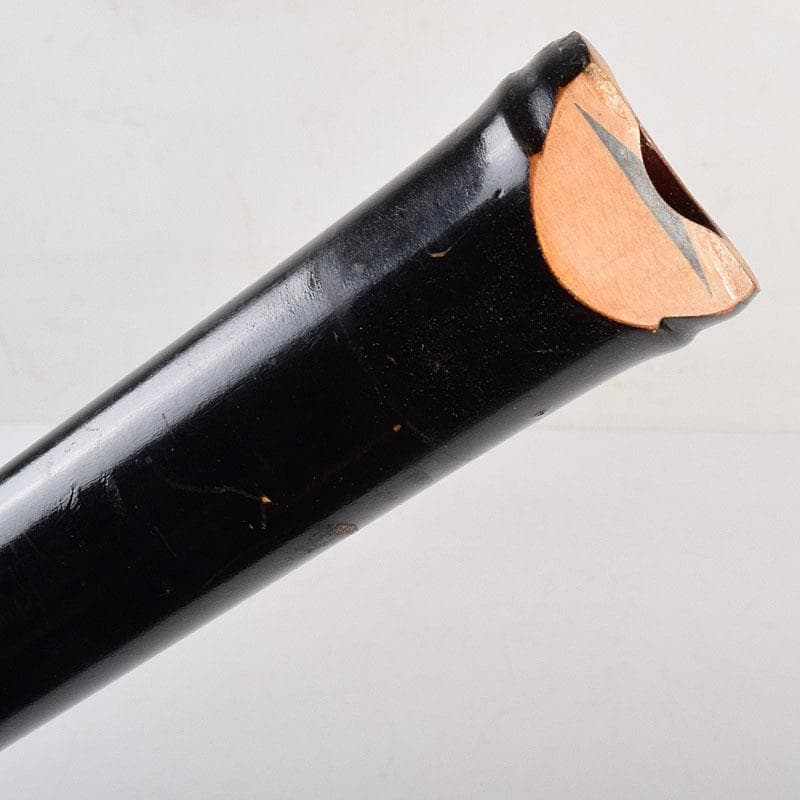 和楽器　木管楽器　岡見周二作　尺八　縦笛　仕覆付　共布共箱　V　R8534H