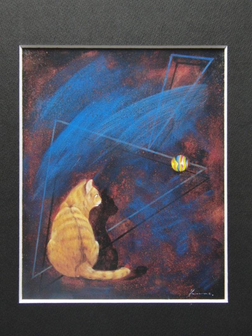 テリー今野、影、希少な画集より、新品高級額・額装付、状態良好