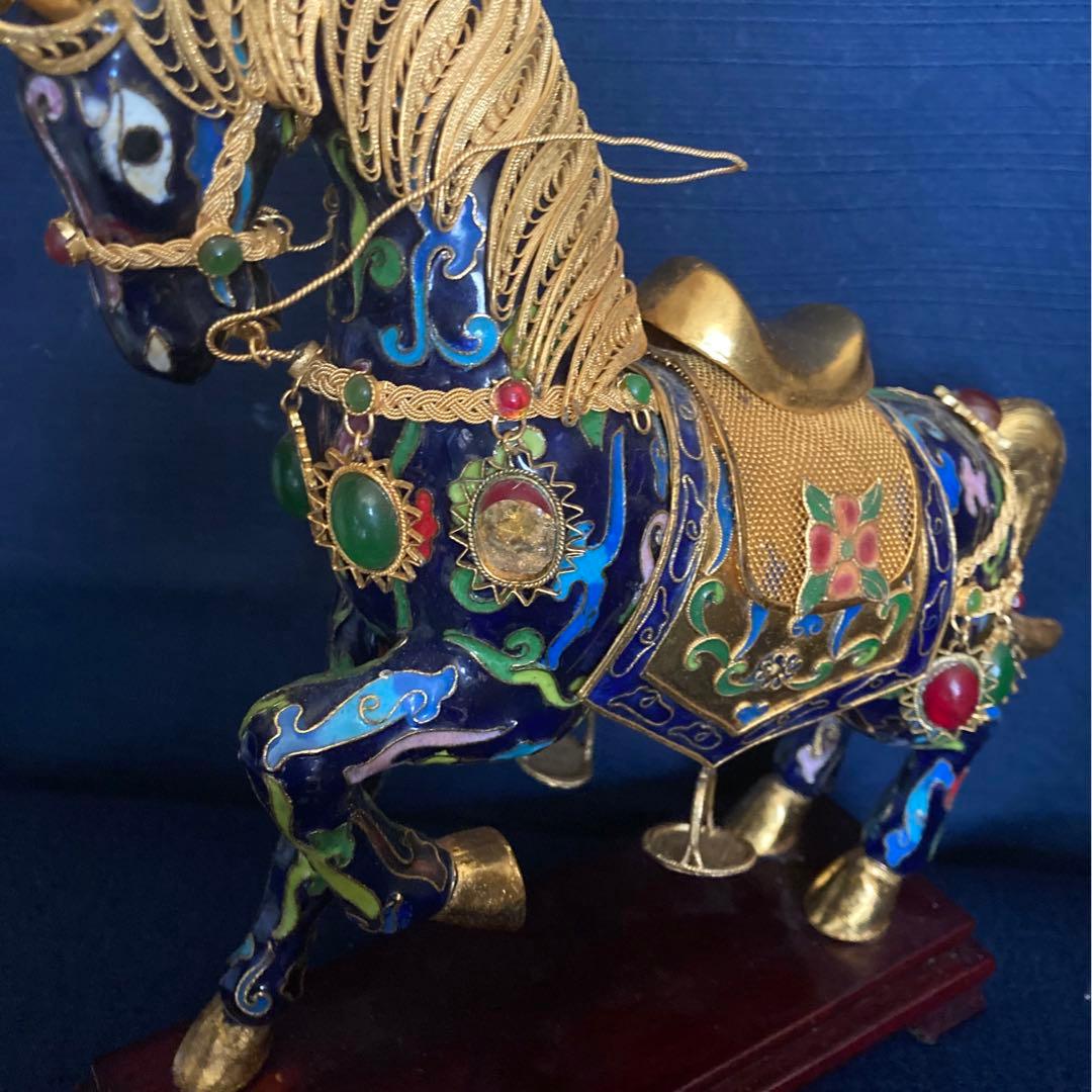 七宝金工細工馬置物　中国工芸
