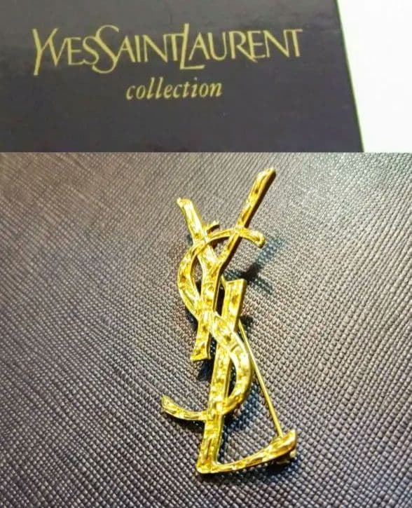 美品　Yves Saint Laurent ゴールドブローチ