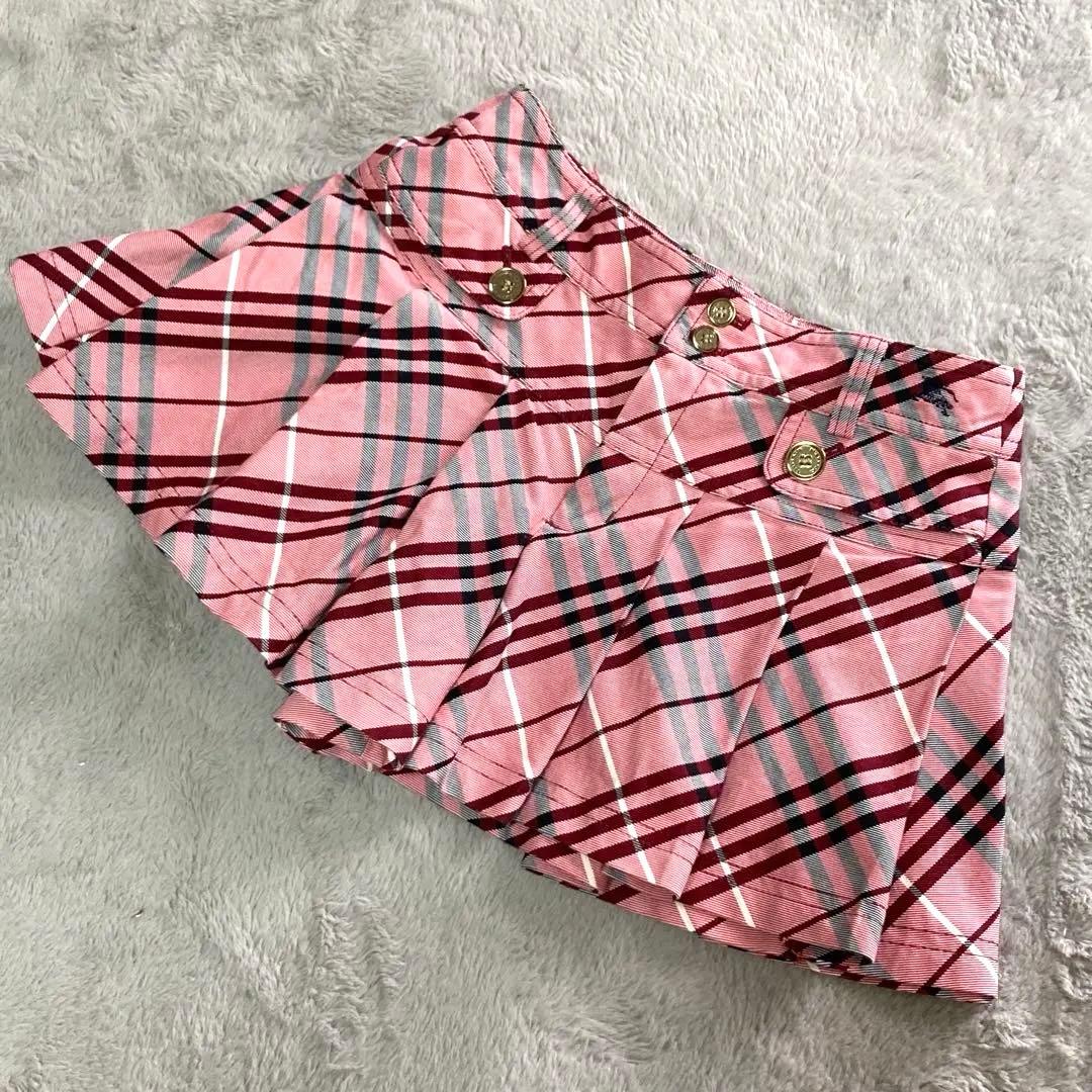 美品☆BURBERRY BLUELABEL キュロット　ノバチェック　ピンク　S