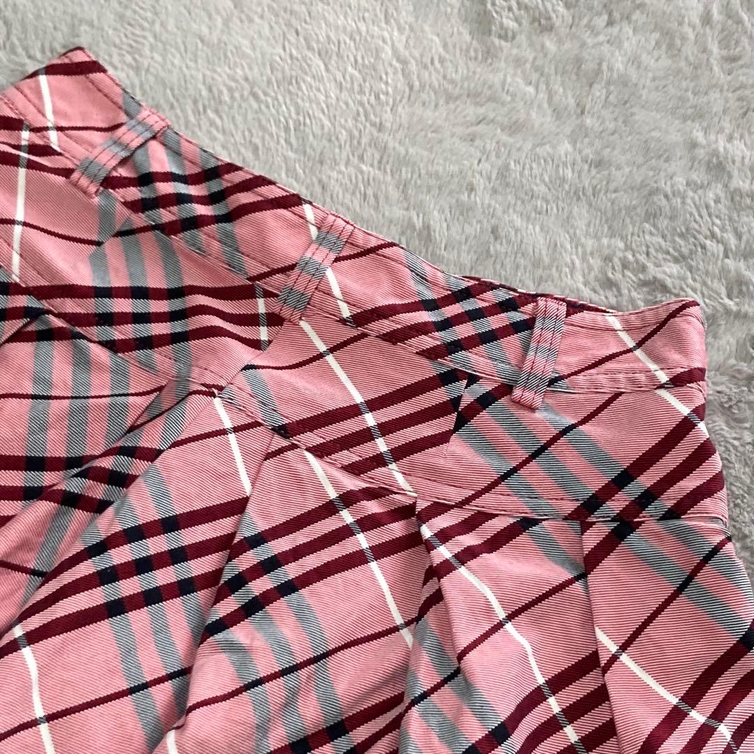 美品☆BURBERRY BLUELABEL キュロット　ノバチェック　ピンク　S