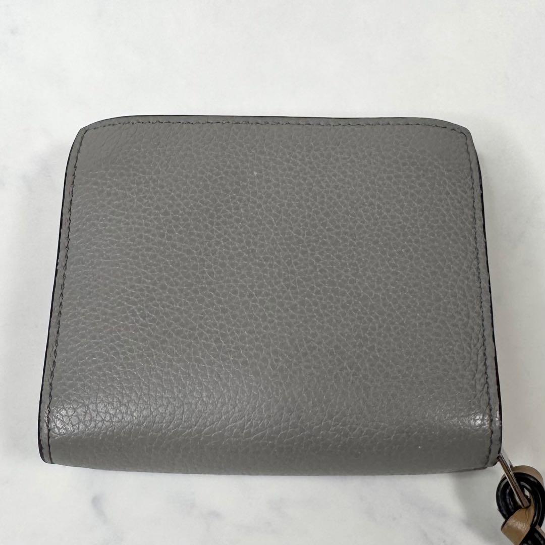 ロエベ LOEWE コンパクトジップウォレット 二つ折り財布 コンパクト グレー
