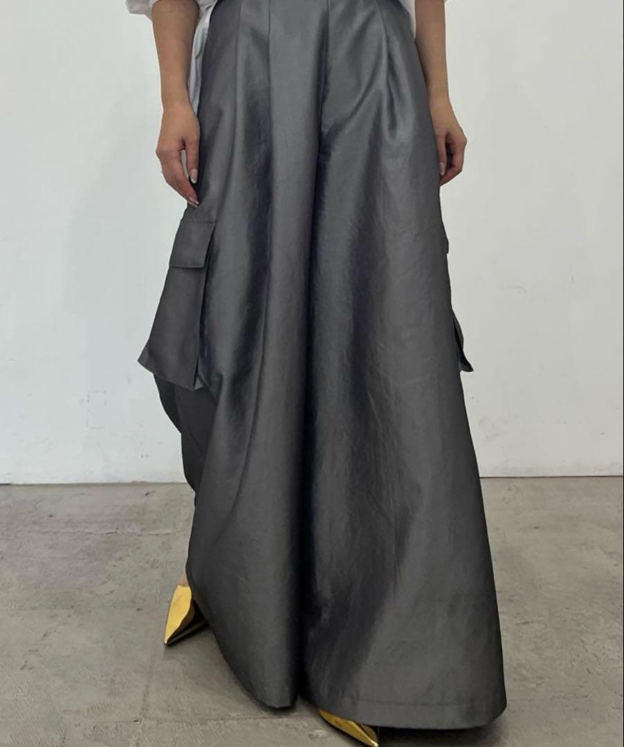 【最安値】Lig. ワイドカーゴパンツ グレー サテンパンツ