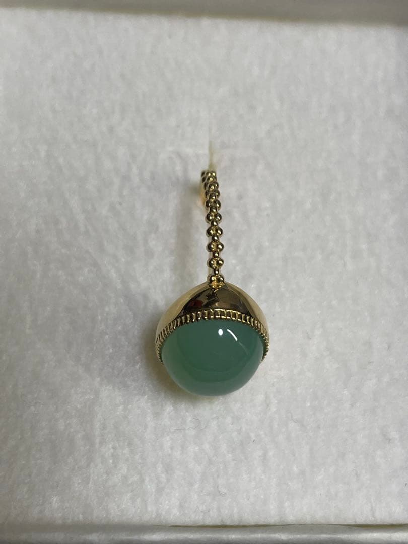 指輪　K18YG　11号　グリーンカルセドニー 12×10cm　1回半日使用