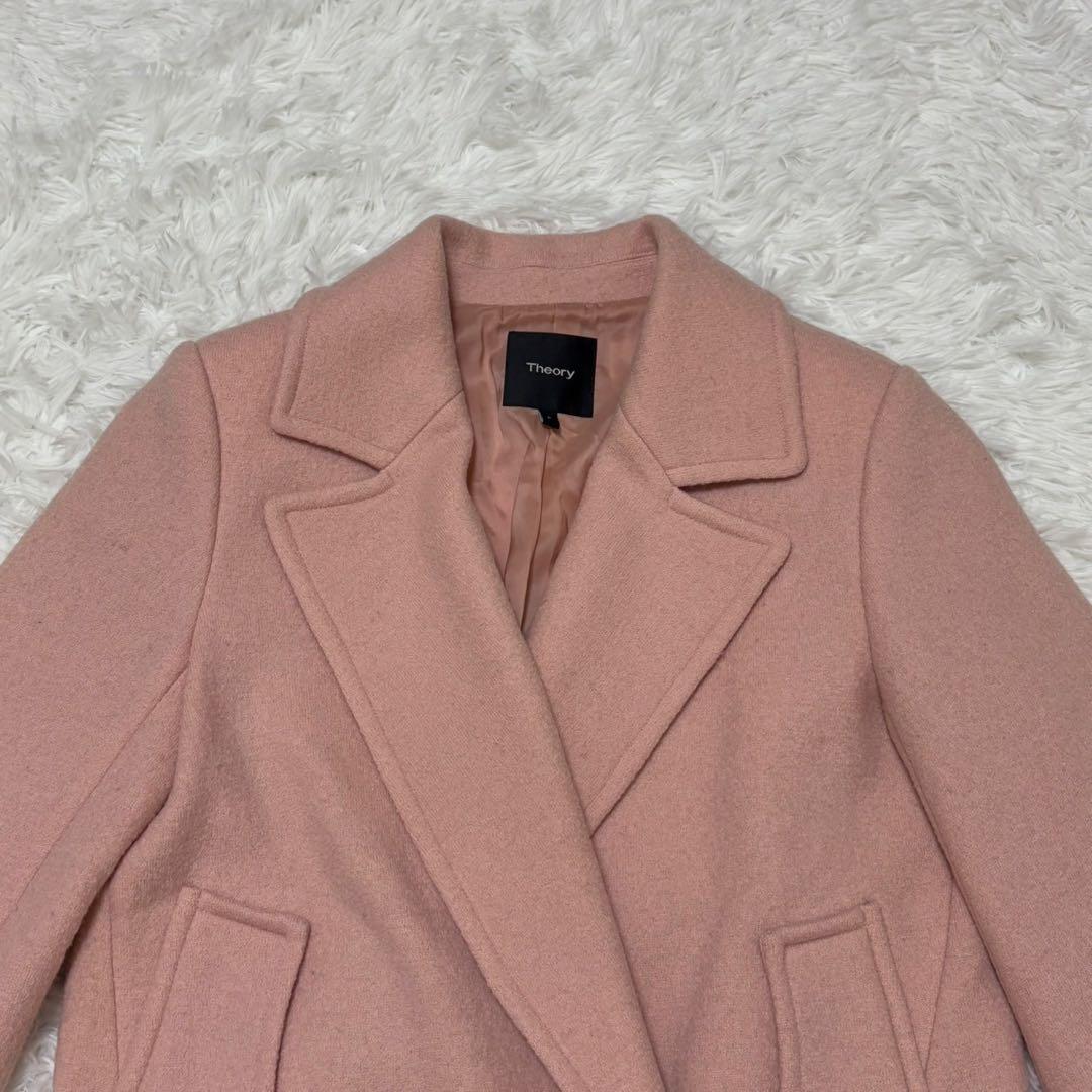 ◎極美品 Theory ピンク 近年モデル ダブル チェスターコート S 1