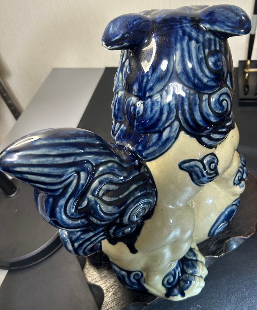 守り神陶器シーサー　獅子　旧家蔵出し、骨董品、縁起物、お守り、風水、収蔵品
