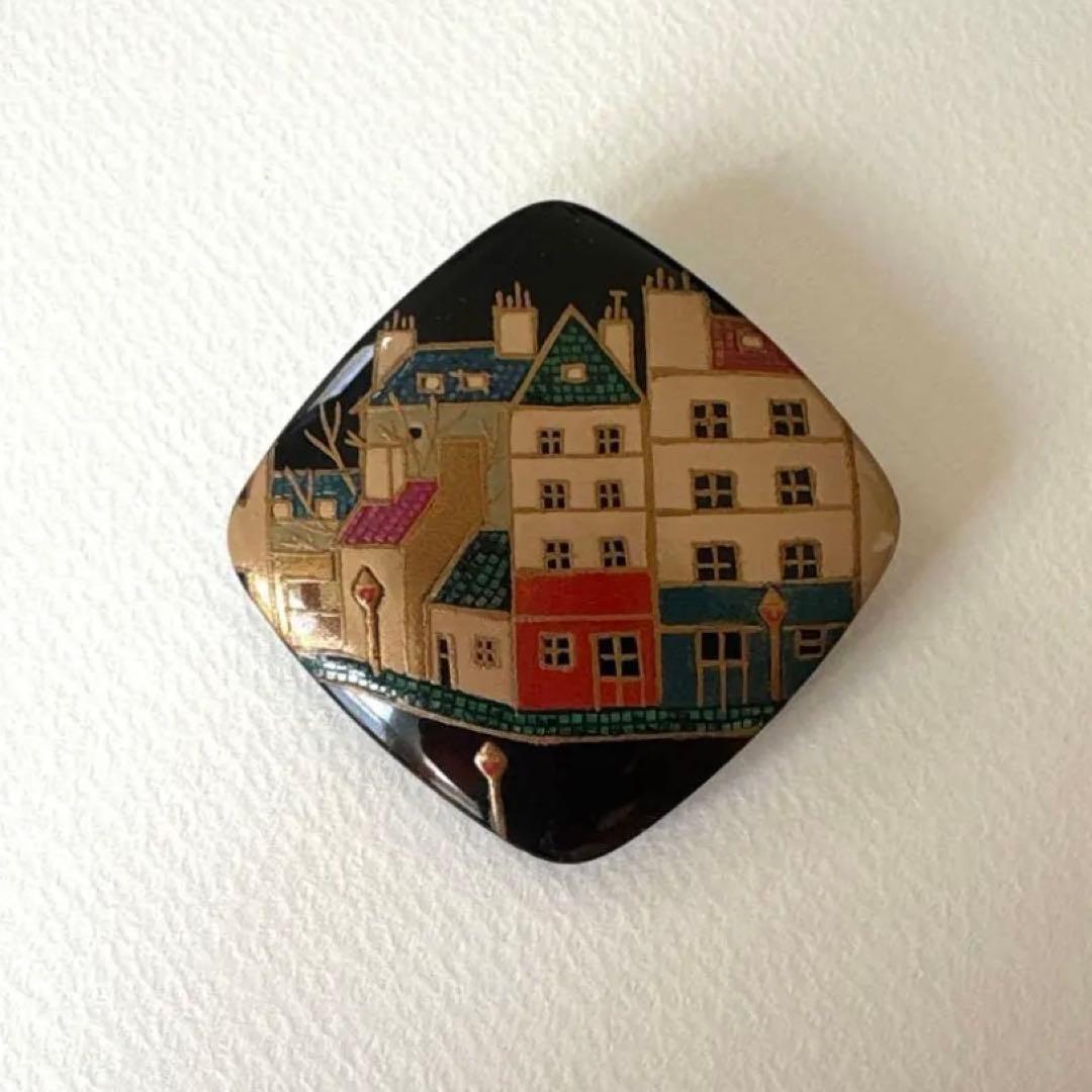 本鼈甲　螺鈿蒔絵　川光作　ブローチ& トップ　 vintage 螺鈿工芸　伝統