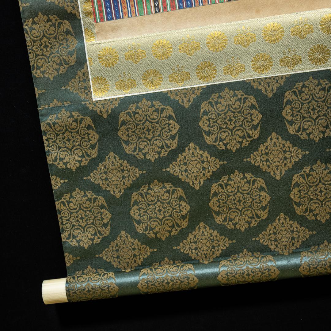 掛軸-1385　嵯峨天皇宸影　印刷工芸作品　大覚寺