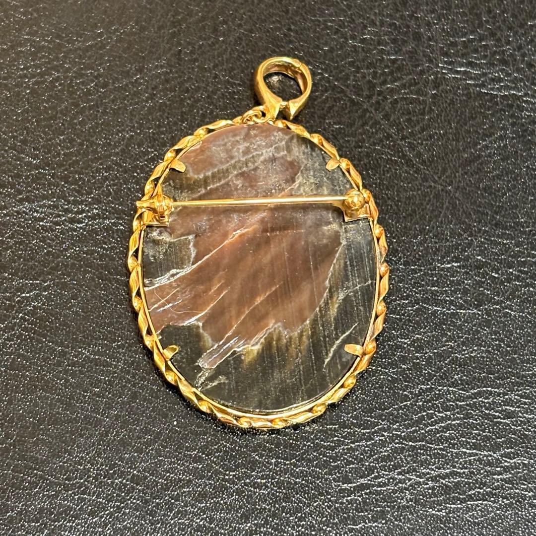 早い者勝ち！　ヴィンテージ　K18 カメオ ブローチ ペンダント トップ