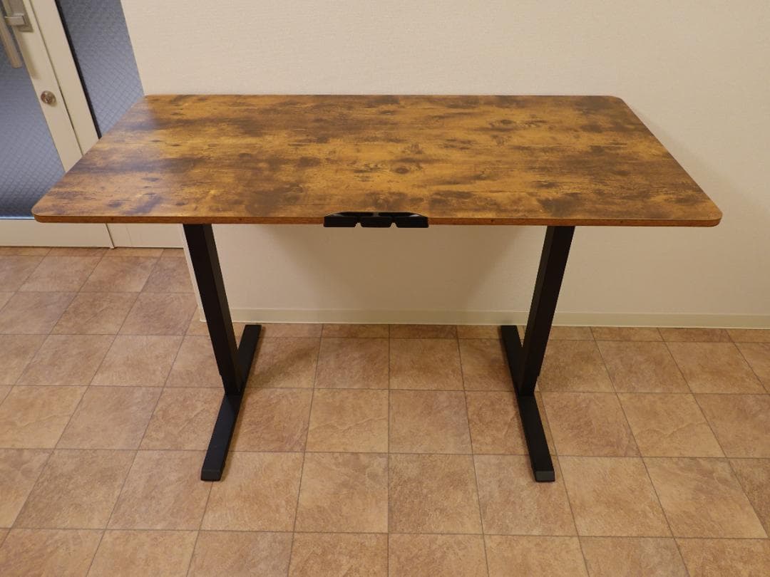 【電動昇降デスク】スタンディングデスク 幅広 天板 木目調 高さ調整