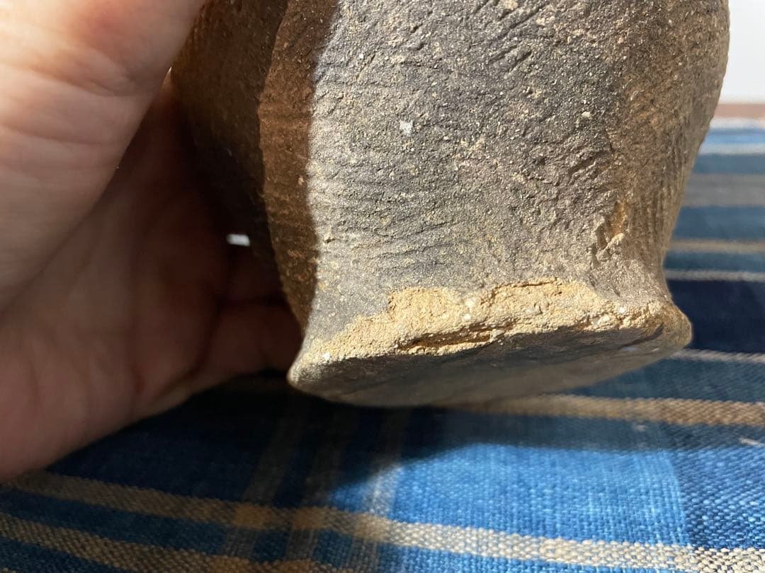 縄文　掛け花入れ　鐶付