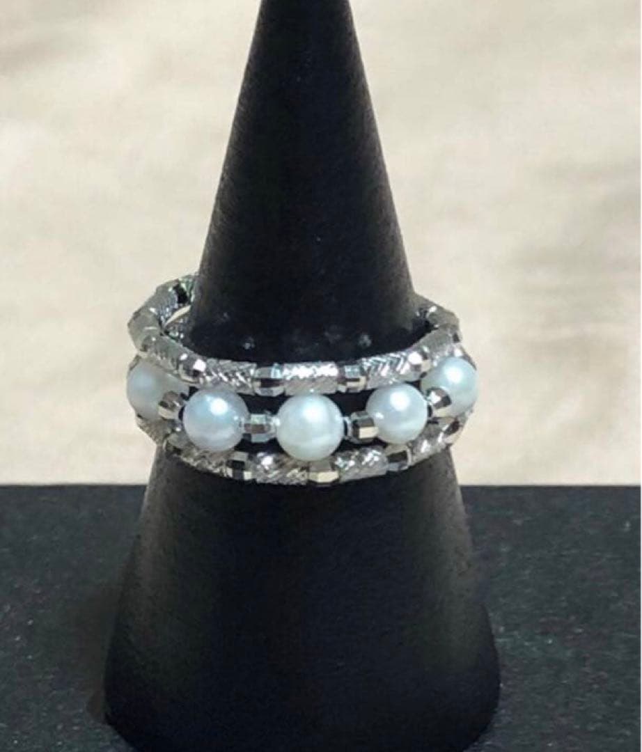 GSTV PT950 アコヤ真珠 フリーリング