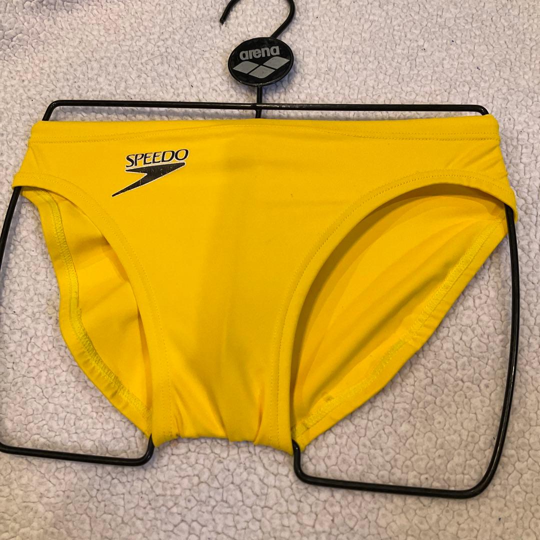 ウロコ柄　競パン　イエロー　山吹