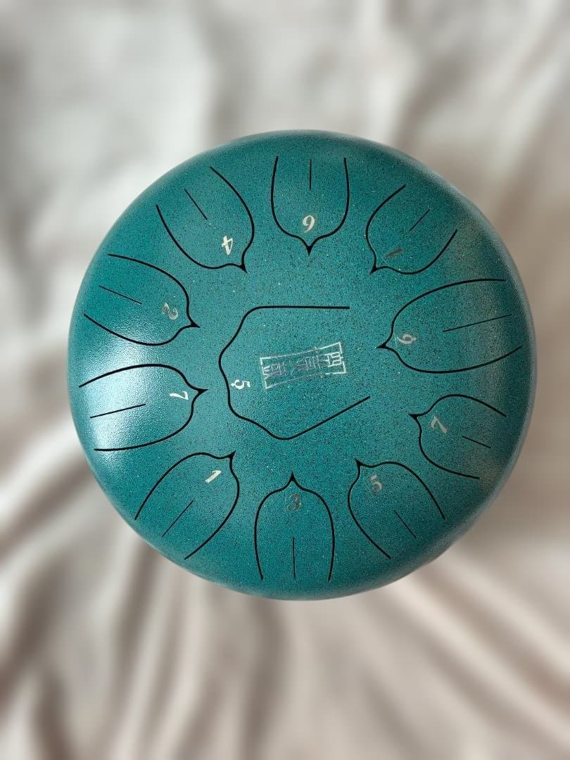 ヨガの瞑想・癒しの楽器　スリットドラム/ハンドパン 11音 グリーン